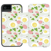 卵およびソーセージパターン INCIPIO iPhoneウォレットケース (フォリオ Open)