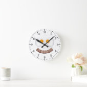 卵およびベーコンのにやにや笑い ラウンド壁時計 (ホーム)