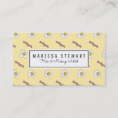 卵およびベーコンの朝食のグルメのおもしろいなパターン 名刺 (正面)