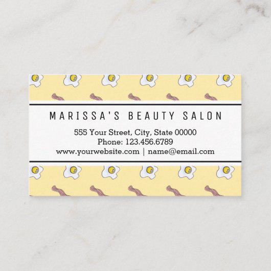 卵およびベーコンの朝食のグルメのロイヤリティの穿孔器 ロイヤリティカード (裏面)