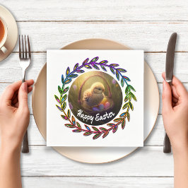 卵かごの中のイースターシック スタンダードカクテルナプキン