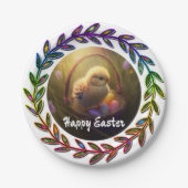 卵かごの中のイースターシック ペーパープレート (正面)