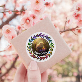 卵かごの中のイースターシック ラウンドシール