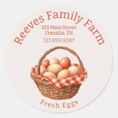 卵かご丸ラベルのシール ラウンドシール (正面)