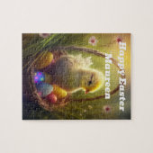 卵かご付きイースターチパーソナライズされたック ジグソーパズル (横)