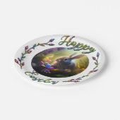 卵かご付きイースターバニー ペーパープレート (アングル)