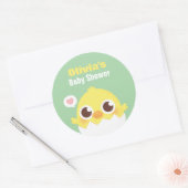 卵からかえるひよこ かわいいベビーシャワーデコレーションシール ラウンドシール (封筒)