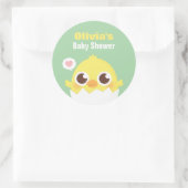 卵からかえるひよこ かわいいベビーシャワーデコレーションシール ラウンドシール (バッグ)