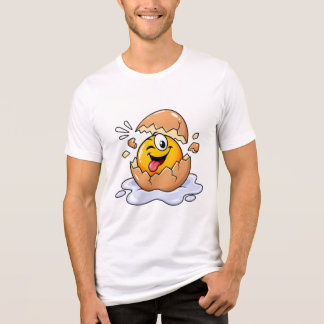 卵からかえる面白いひよこのキャラクター トライブレンドTシャツ
