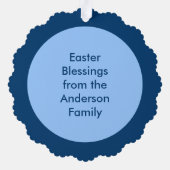 卵からバニーハッチ風変わりカスタム オーナメントカード (裏面)