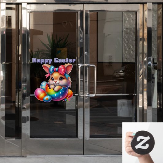 卵からバニー絵を描の覗き ウィンドウサイン (オフィスドア)