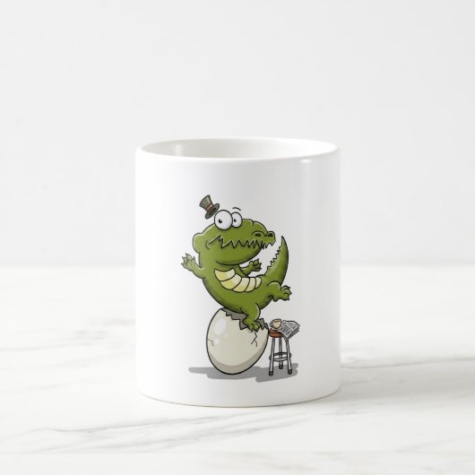 卵から孵化するワニ コーヒーマグカップ (中央)