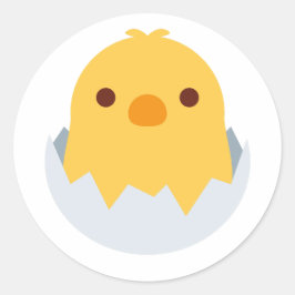 卵から孵化する雛 ラウンドシール