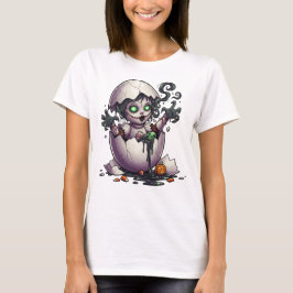 卵から生まれる赤ちゃん魔女 - 女性用ハロウィーン ホラー Tシャツ