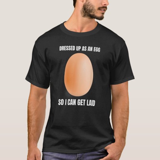 卵がおもしろい産む皮肉なシンプル Tシャツ (正面)