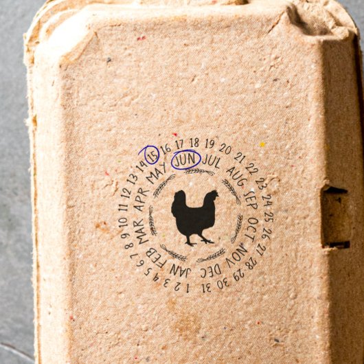 卵がゴムボックスのスタンプを押された日付 ラバースタンプ