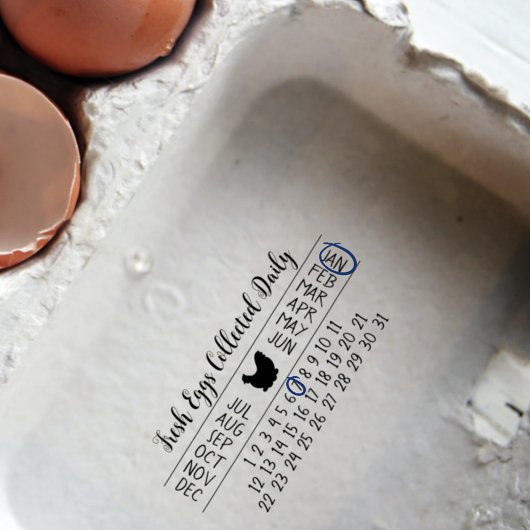 卵がゴムボックスのスタンプを押された日付 ラバースタンプ