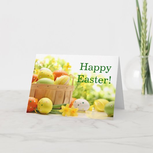 卵が付いているイースター装飾 シーズンカード (正面)