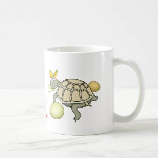 卵が付いているカメのイースターのウサギ! コーヒーマグカップ (右)