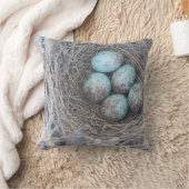 卵が付いている欺く鳥の巣 クッション (ブランケット)