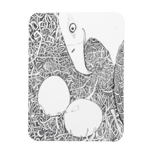 卵が孵化するのを見守り待つ マグネット (縦)