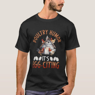 卵が笑顔を運ぶニワトリのバックプリントTシャツ Tシャツ