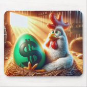 卵が緑の鶏 マウスパッド (正面)