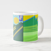 卵たちが道路を渡るハプニング ジャンボコーヒーマグカップ (正面右)