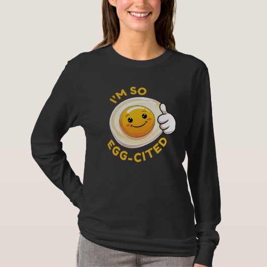 卵でいっぱい！かわいい卵のパンのスウェットシャツ Tシャツ (正面)