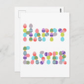 卵で作ったハッピーイースター |イースターおもしろいエッグ ポストカード (正面/裏面)