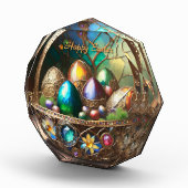 卵で満たされたステームパンクカラフルイースターバスケット フォトブロック (右)