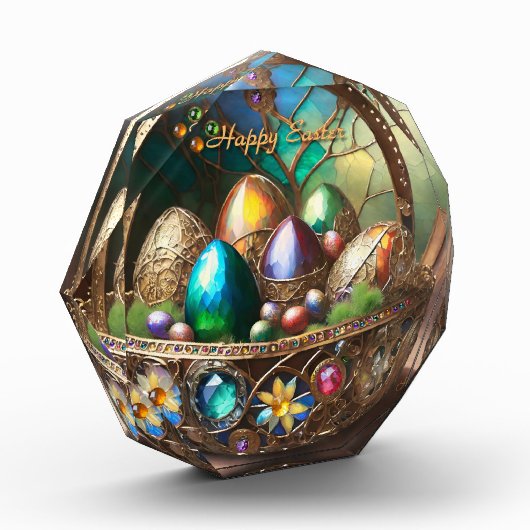 卵で満たされたステームパンクカラフルイースターバスケット フォトブロック (左)