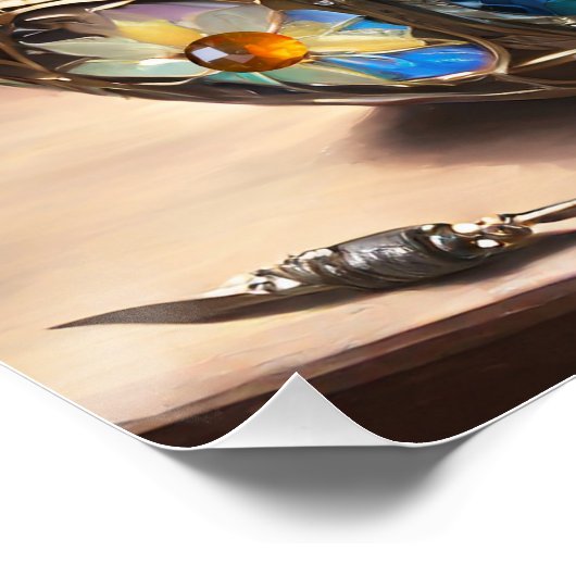 卵で満たされたステームパンクカラフルイースターバスケット ポスター (コーナー)