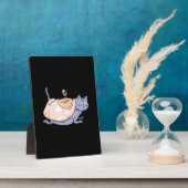 卵で覆われた猫の猫好きプレゼント フォトプラーク (側面)