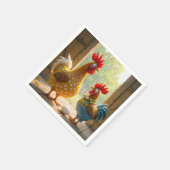 卵で鶏を飼育する スタンダードカクテルナプキン (角)