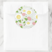 卵とソーセージ模様 ラウンドシール (バッグ)