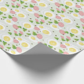 卵とソーセージ模様 ラッピングペーパー (角)