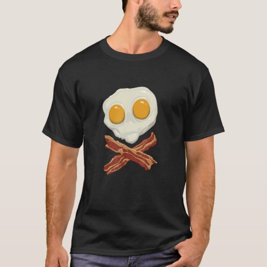卵とバクンのドクロと骨 Tシャツ (正面)