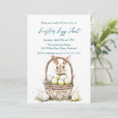 卵とバニーのバスケット復活祭の卵狩り 招待状 (スタンド正面)