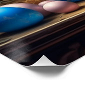 卵とバロック様式のイースターバニー ポスター (コーナー)