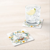 卵とフローライースター入りのバスケット スクエアペーパーコースター (インサイチュ)