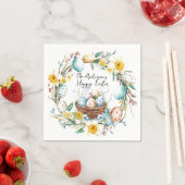 卵とフローライースター入りのバスケット スタンダードカクテルナプキン (インサイチュ)