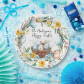 卵とフローライースター入りのバスケット ペーパープレート (パーティー)