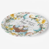 卵とフローライースター入りのバスケット ペーパープレート (アングル)