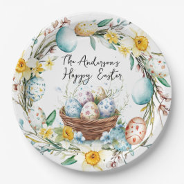 卵とフローライースター入りのバスケット ペーパープレート