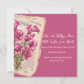 卵と一時の花を持つイースターバスケット 招待状 (裏面)