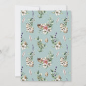 卵と羽毛のブルー ネスティングパーティー ベビーシャワー 招待状 (裏面)