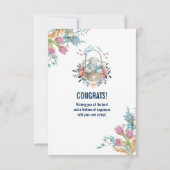 卵と花が入ったかごの中のかわいいかわいらしバニー カード (裏面)