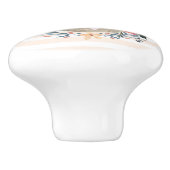 卵と花が入ったかごの中のかわいいかわいらしバニー セラミックノブ (側面)