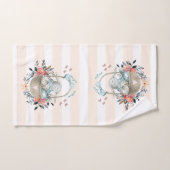 卵と花が入ったかごの中のかわいいかわいらしバニー バスタオルセット (ハンドタオル)